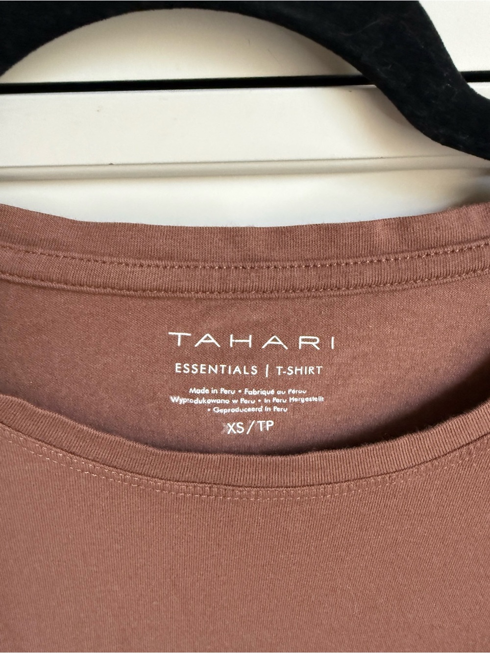 TAHARI Short Sleeve Tee in Mauve Brown